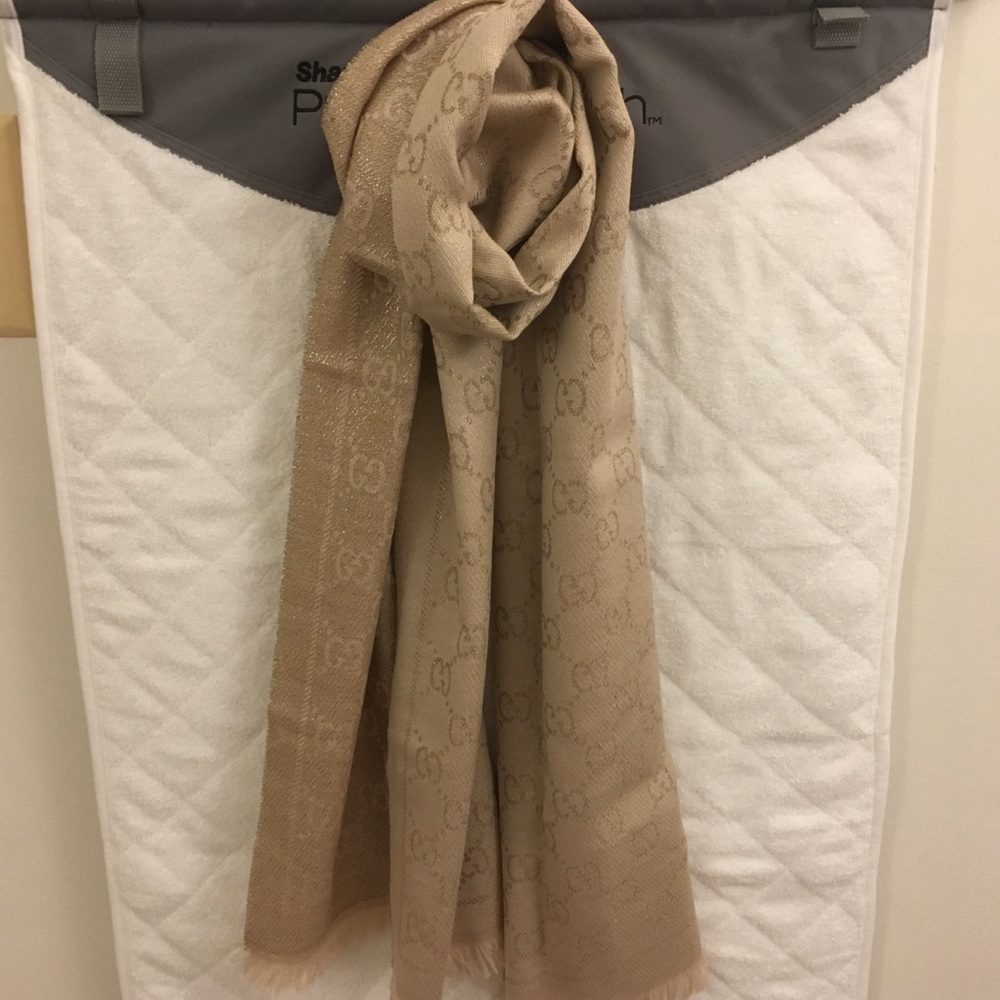 Gucci gold shimmer scarf